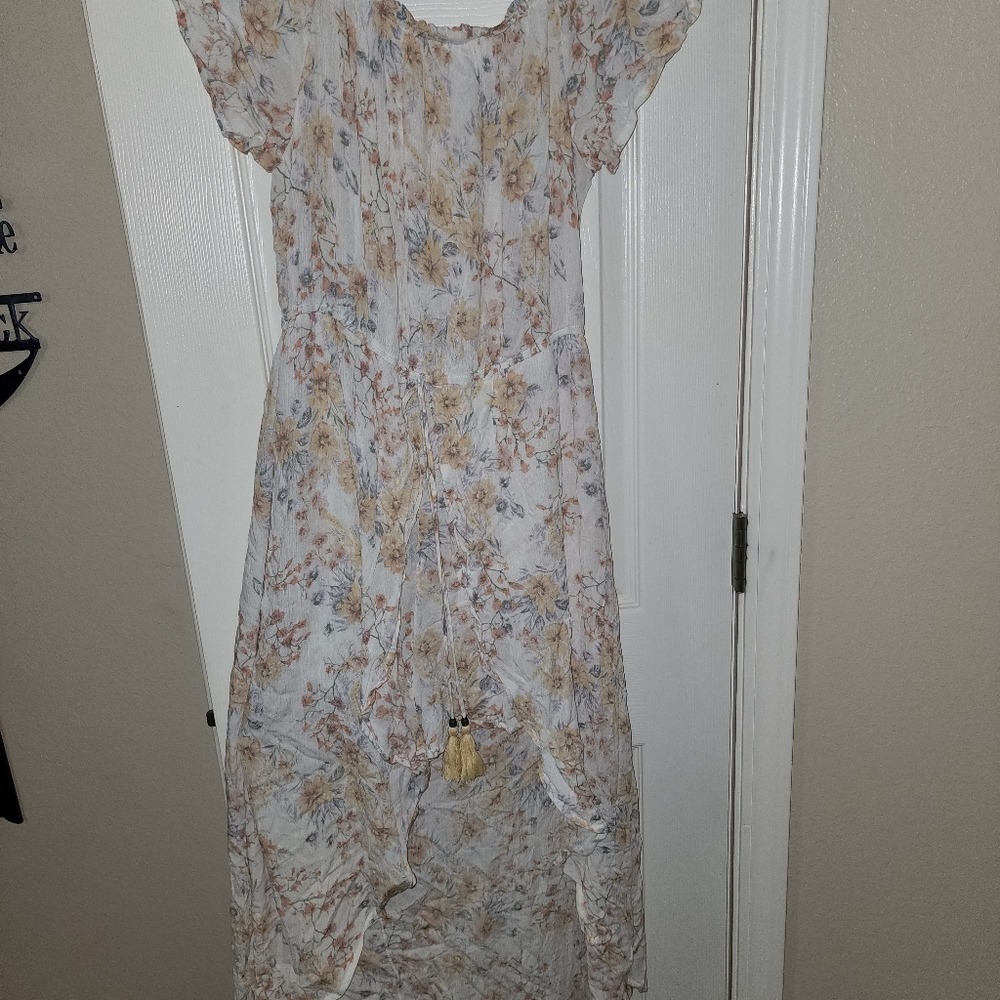 Floral romper with high-low dress backing